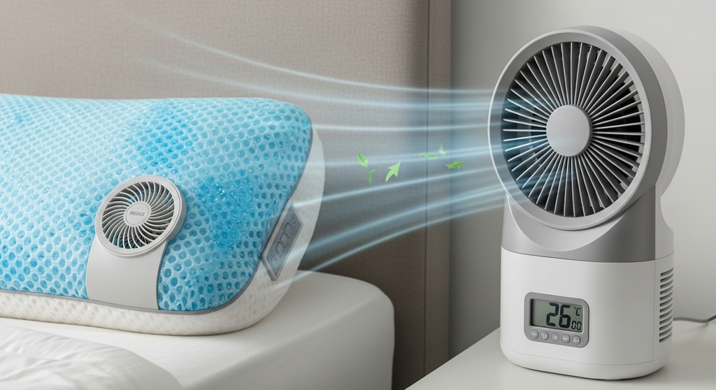 快適な睡眠環境、サーキュレーターと高機能枕